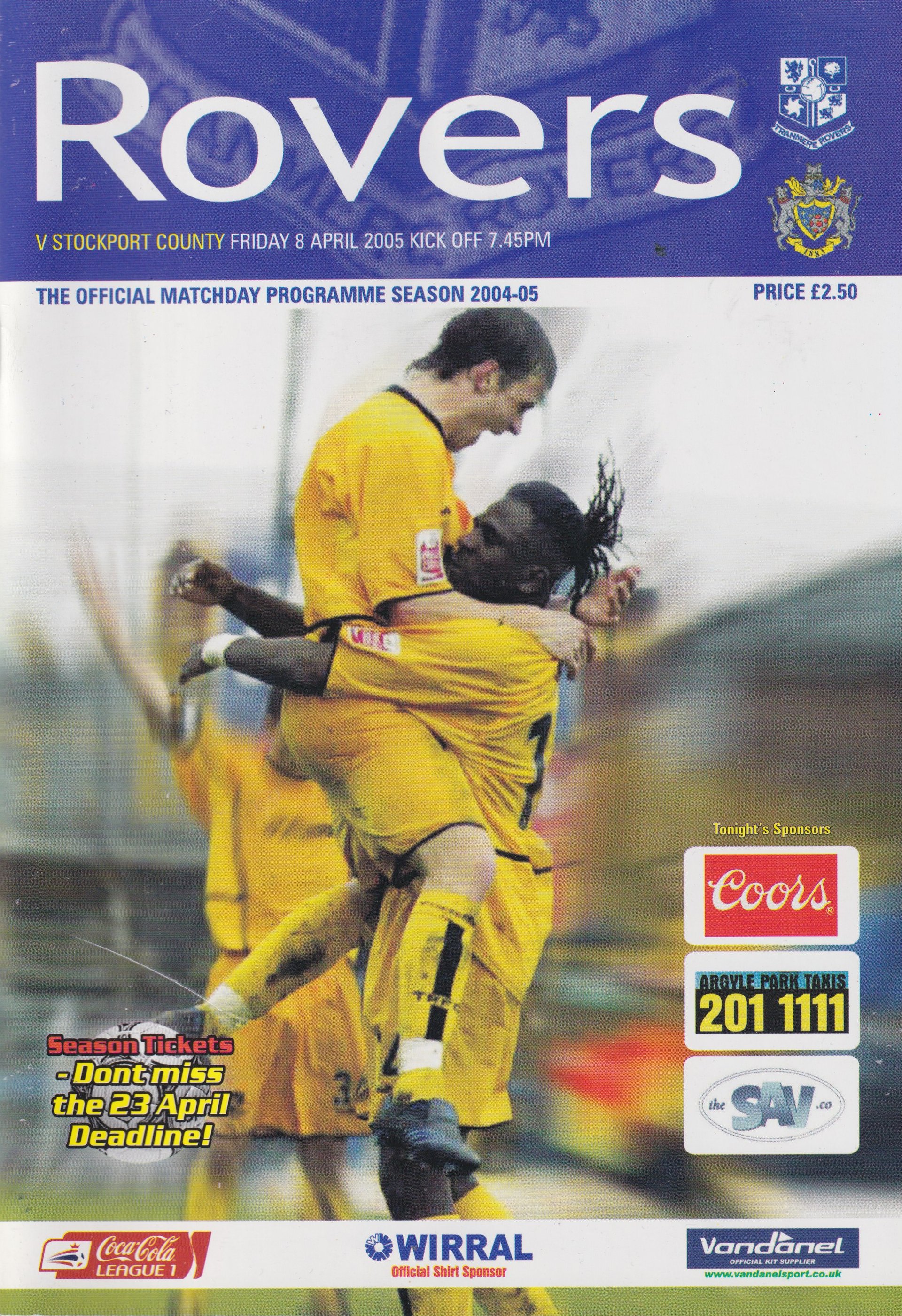 Tranmere Rovers v Stockport County match programme